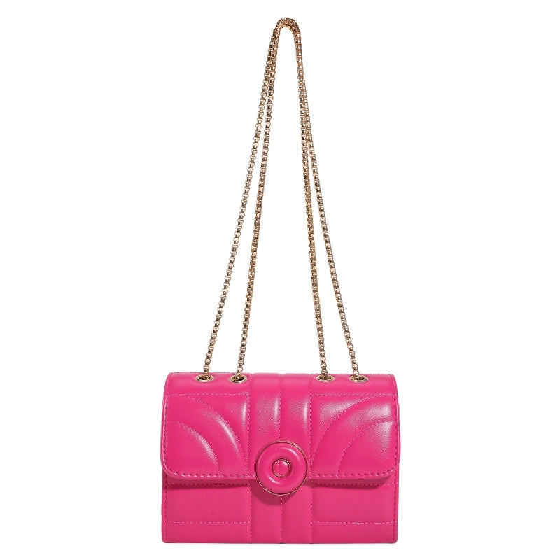 Women's Pu Leather Solid Color Elegant Square Magnetic Buckle Shoulder Bag Crossbody Bag