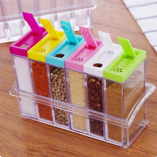 6 Units Transparent Spices Container