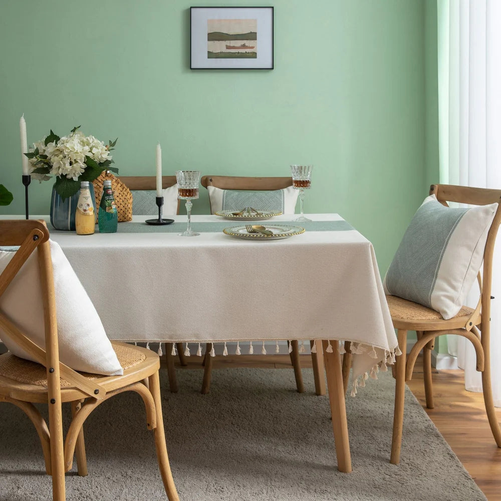 Geometric Tassel Tablecloth