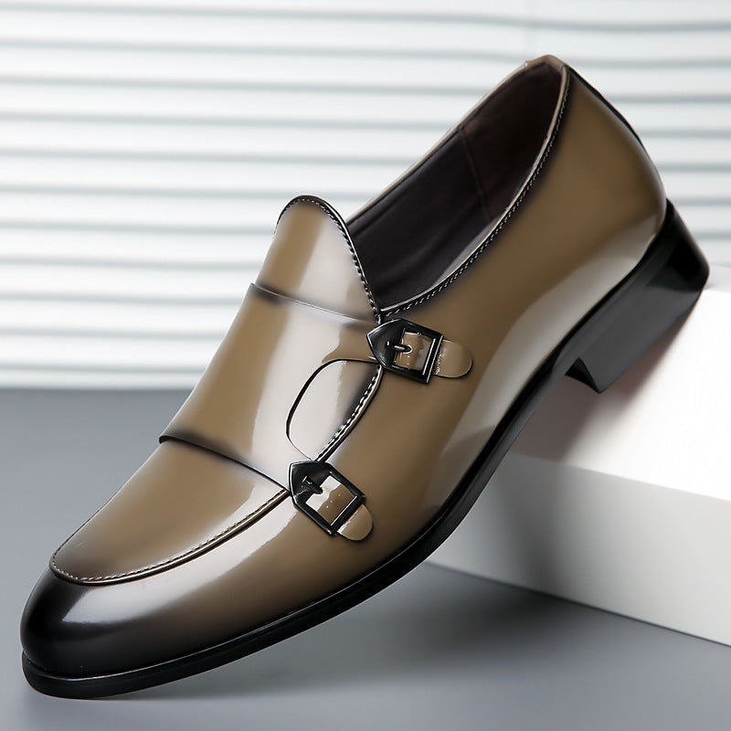 Men's Leather Pointed Glossy Munch Light Luxury Shoes