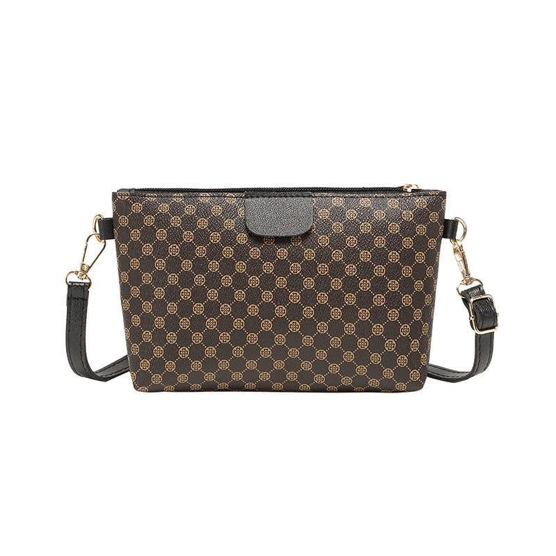 Women's Mini Pu Leather Printing Vintage Style Square Zipper Crossbody Bag