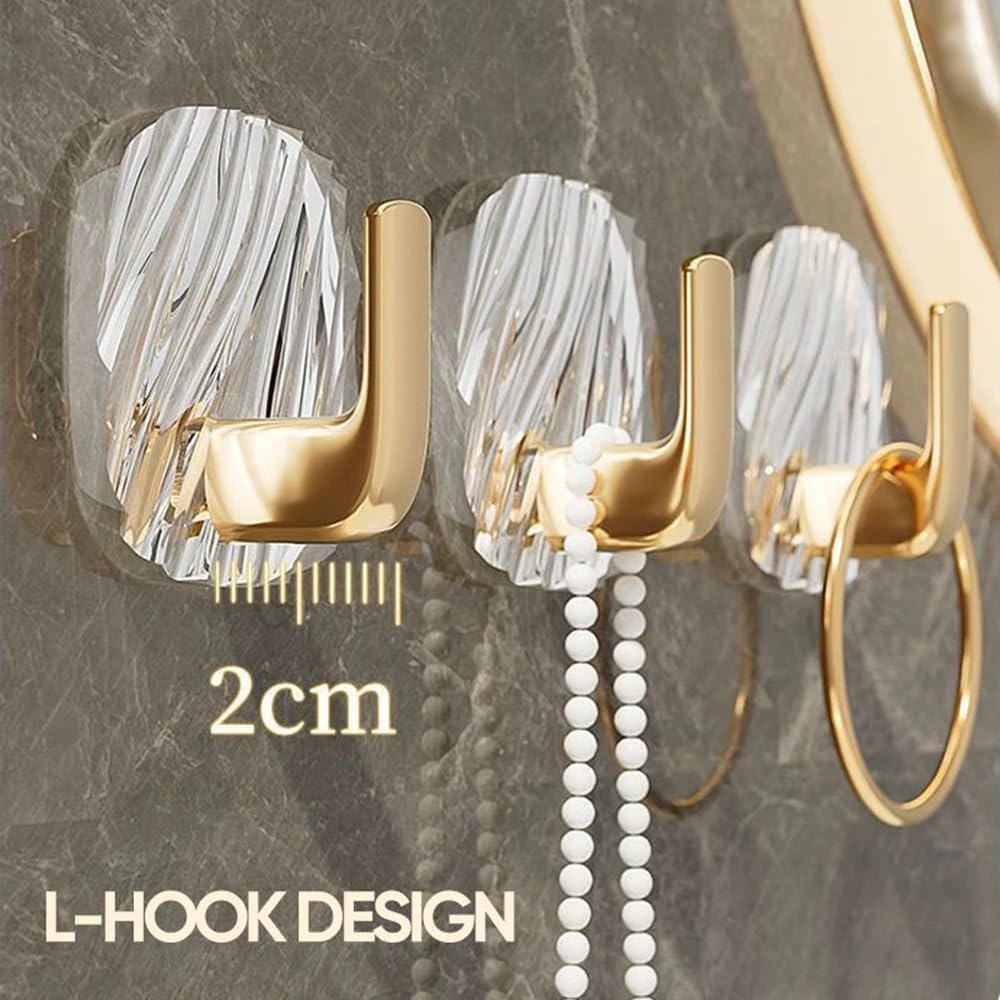 Heavy-Duty Self-Adhesive Hooks. Luxury Wall Hooks (Pack Of 3)