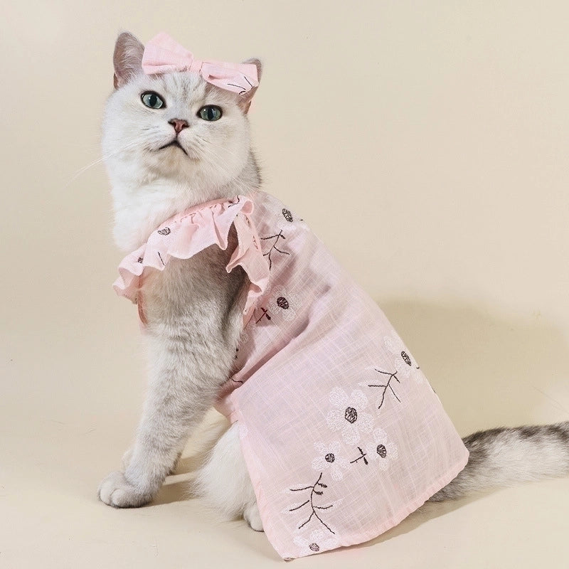Sweet Cotton Flower Strawberry Pet Clothing