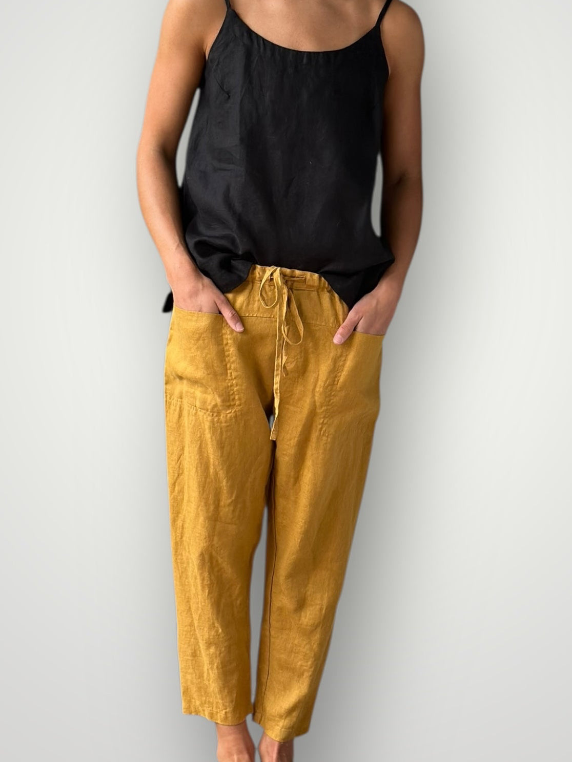 jessie pant-turmeric linen