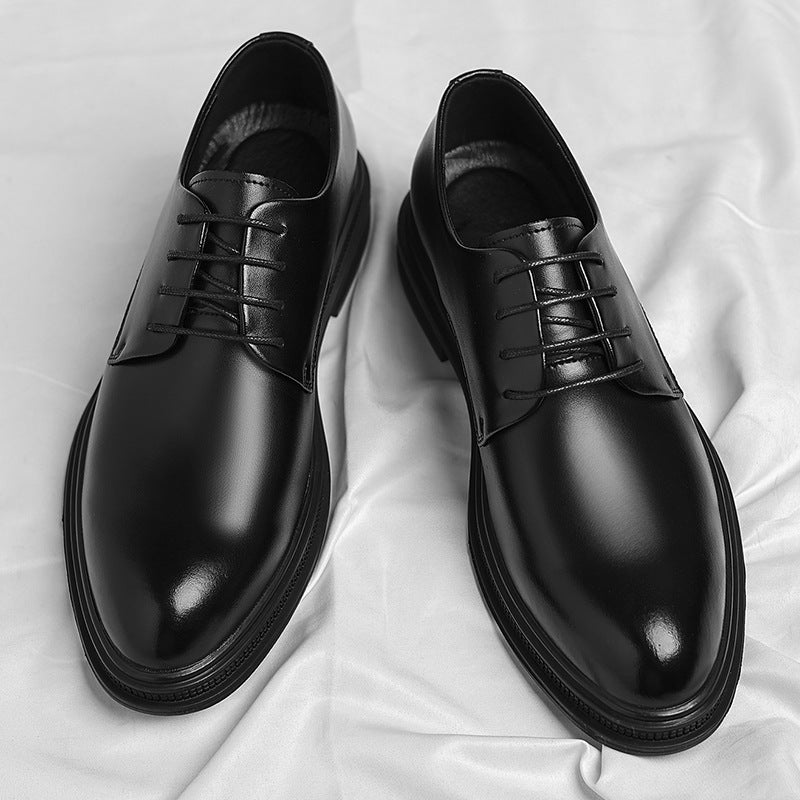 Men's Leather British Style Pointed Casual Shoes