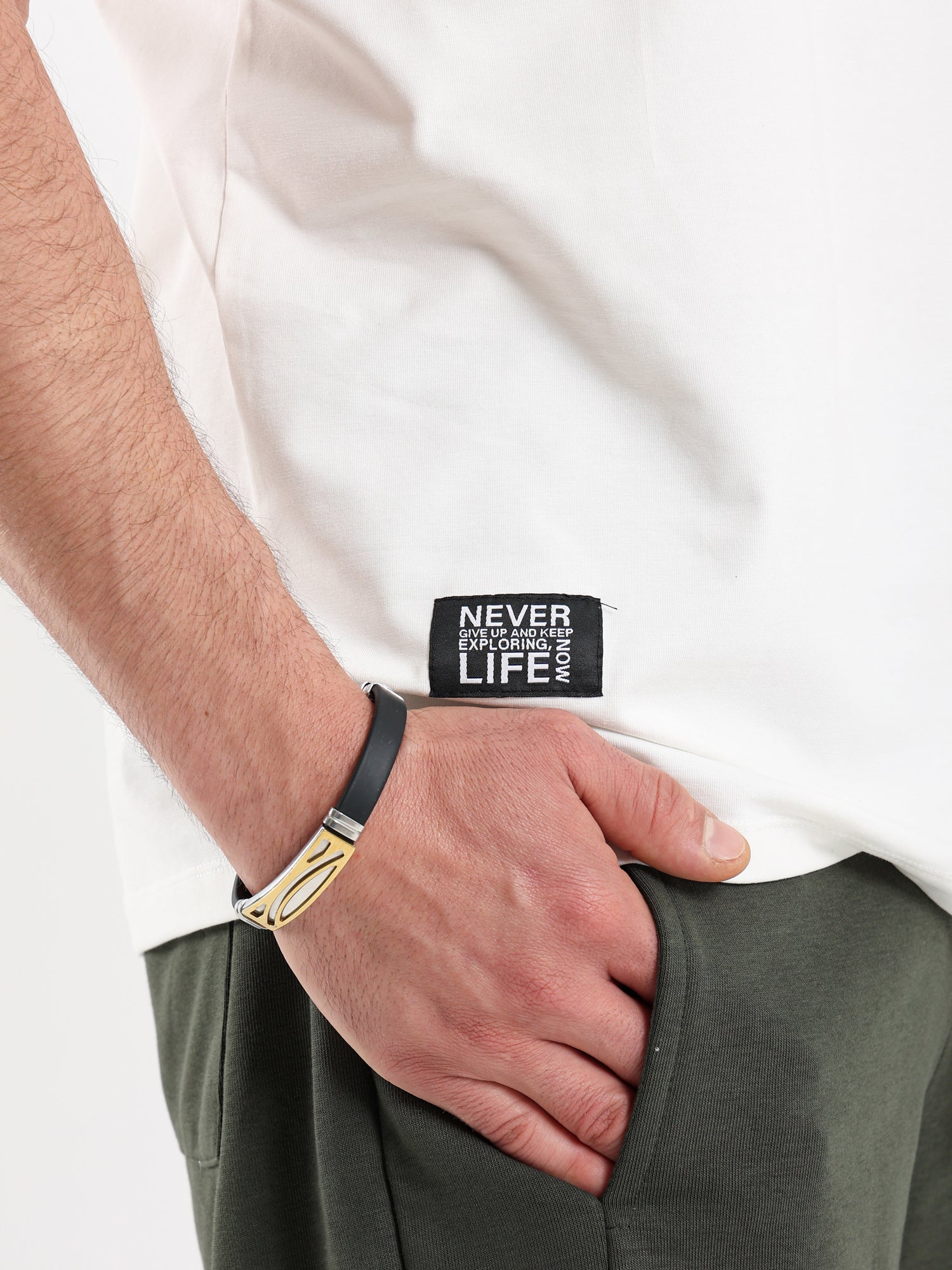 Sleeveless T Shirt with Woven Badge