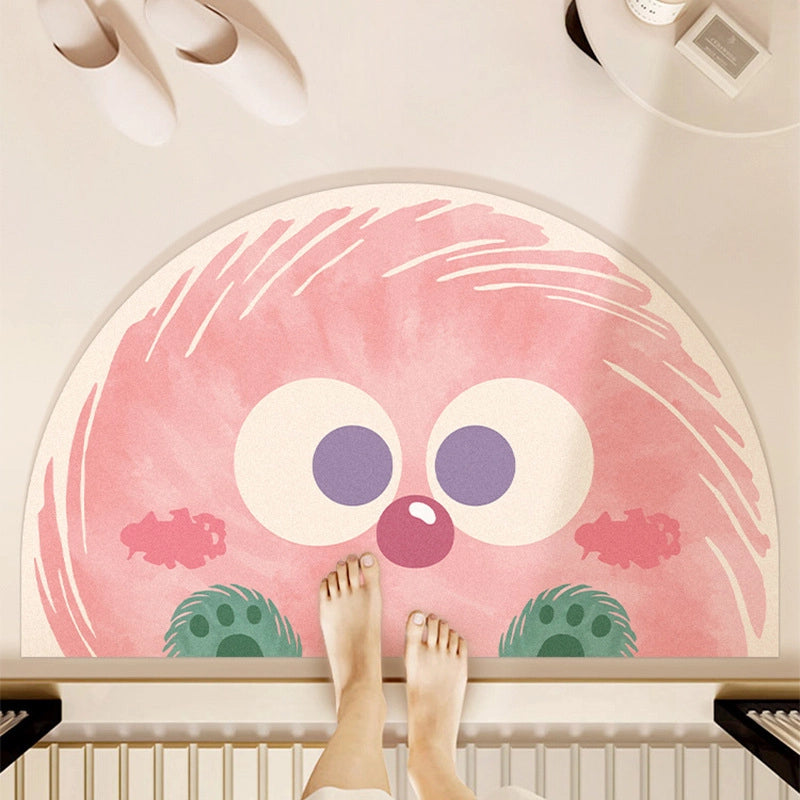 Cartoon Bathroom Mat Absorbent Dirt Resistant Fun Bathroom Door Quick-drying Diatom Mud Mat Toilet Anti-slip Mat