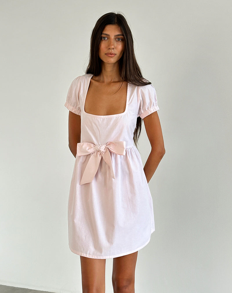 Leshiana Mini Dress in Poplin Light Pink