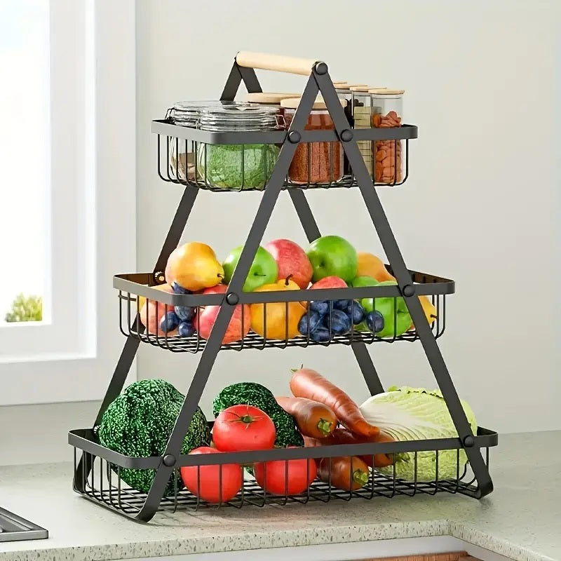 3 Tier Metalic Multi Purpose Storage Basket (5293)