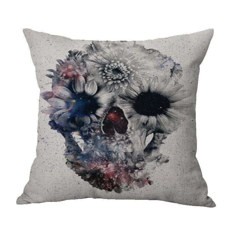 Halloween Punk Skull Linen Pillow Cases Couch & Sofa Decor