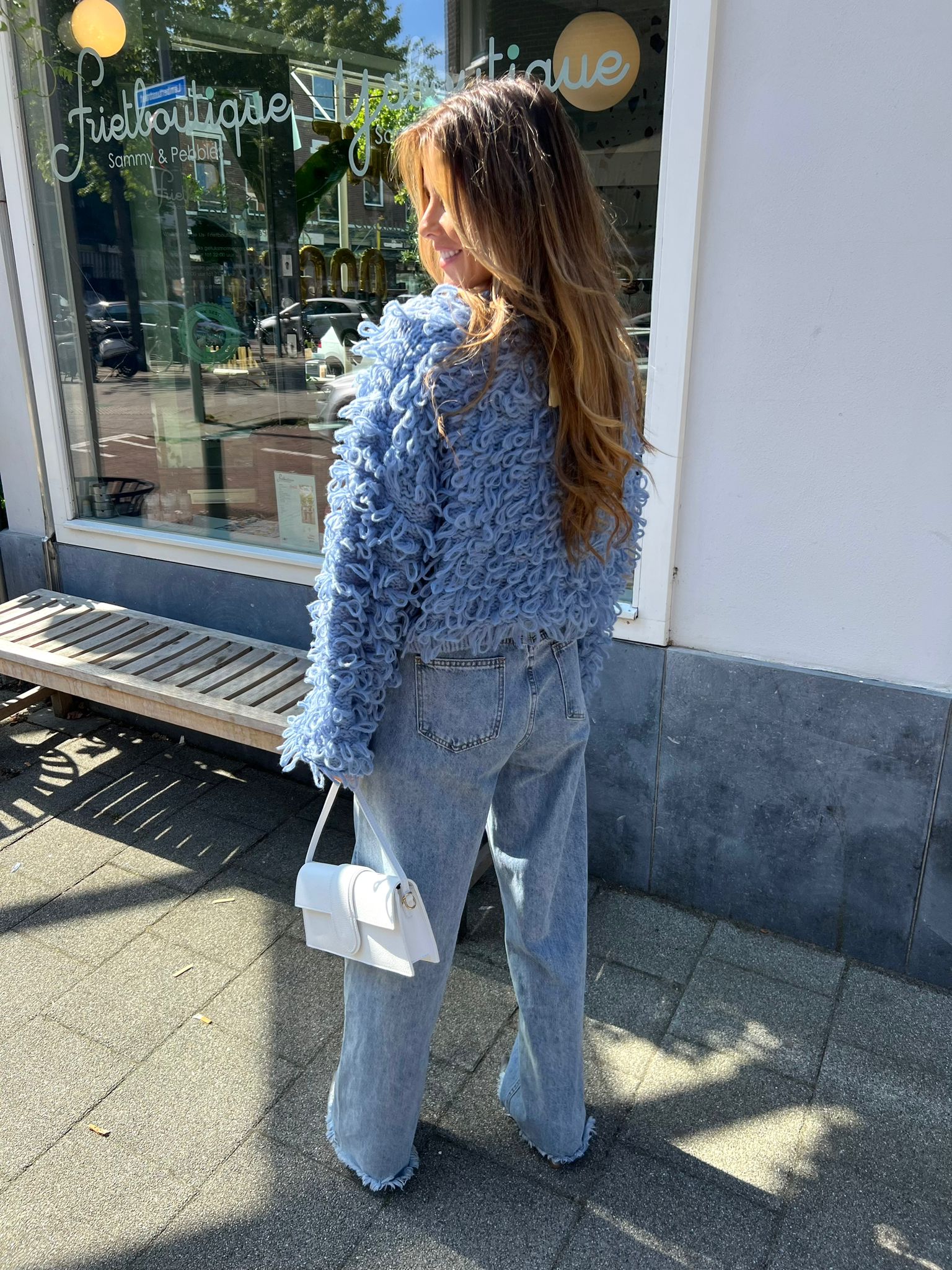 Luna Fringe Sweater Blue