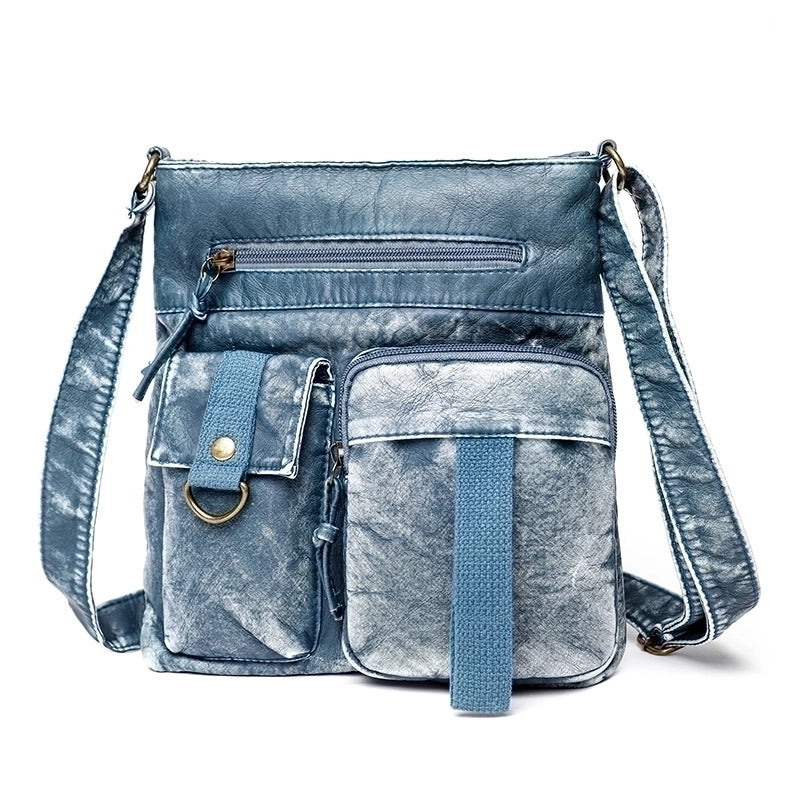 Women's Large Pu Leather Solid Color Fashion Square Zipper Crossbody Bag