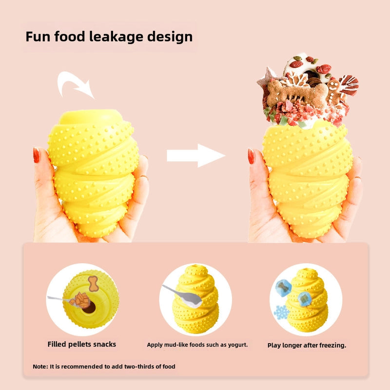 Leakage Eating Hand Freeze-dried Meat Fruit Dried Leakage Eating Toy Dog Gnawing Bite Resistant Rubber Easy To Clean