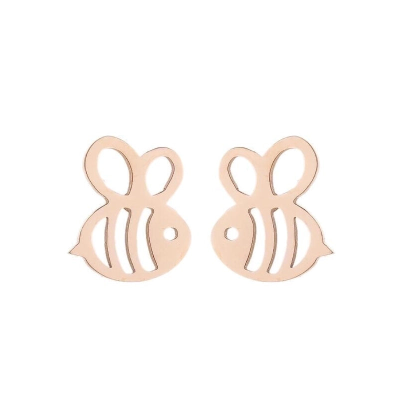 Minimalist Animal 304 Stainless Steel No Inlaid 18K Gold Plated Ear Studs