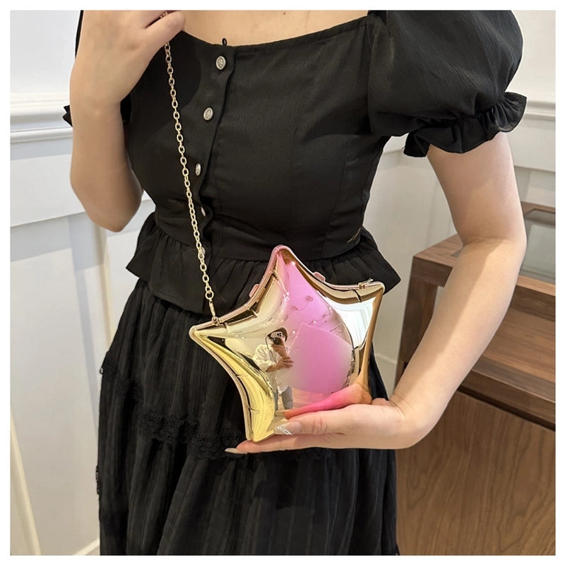 Women's Small Arylic Solid Color Elegant Pentagram Lock Clasp Square Bag