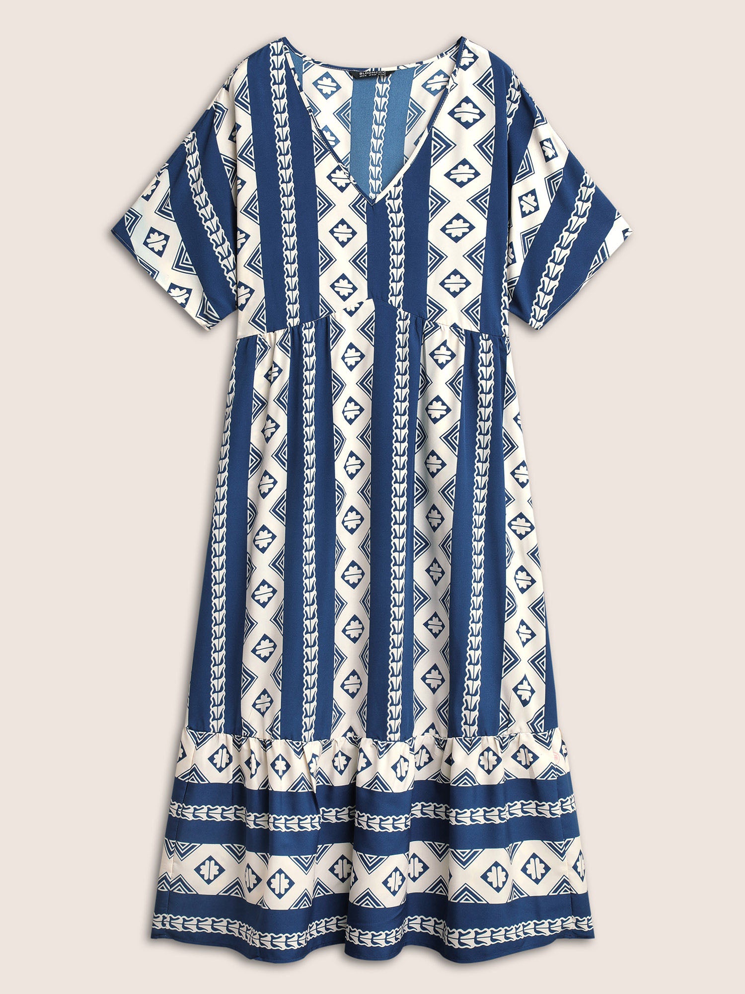 Bandana Print Patchwork Elastic Waist Dress