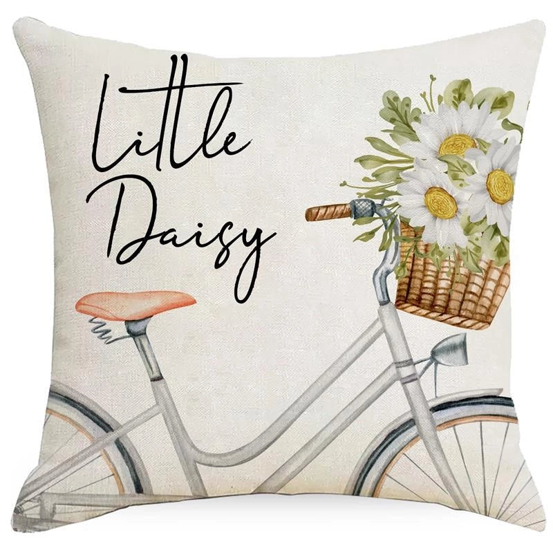 Minimalist Classic Style Commute Color Block Linen Pillow Cases