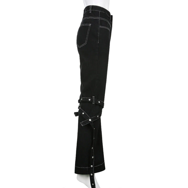 Patchwork Streetwear Baggy Jeans For Women