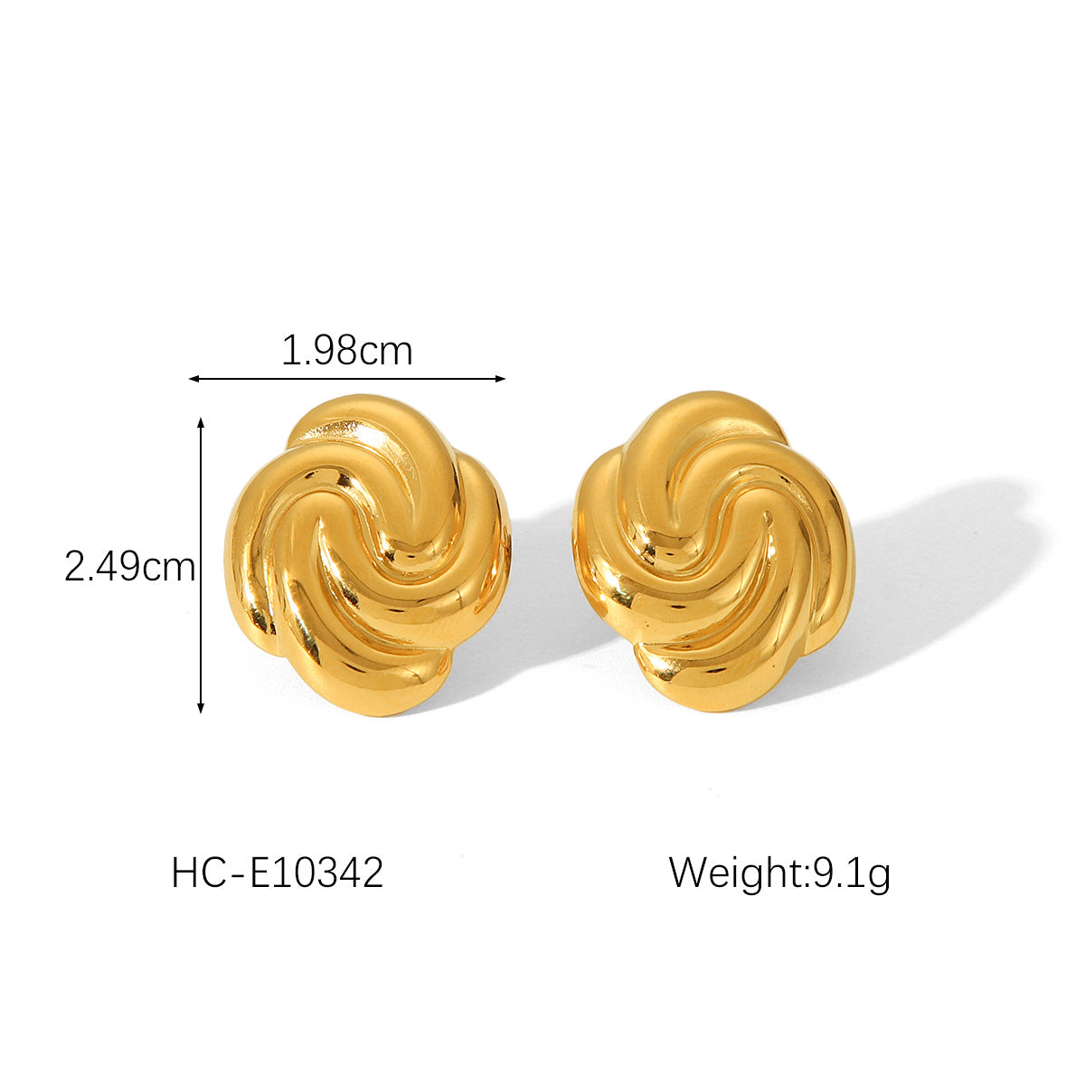Pearl Geometric Stainless Steel Electroplating Earrings