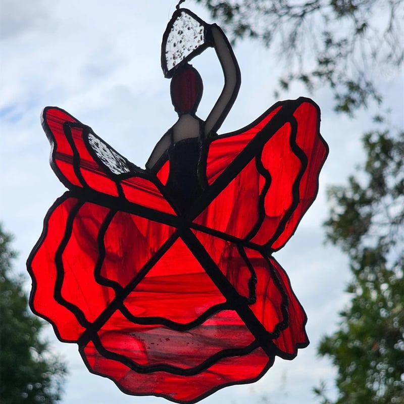 Dancing Lady Stained Acrylic Spinner