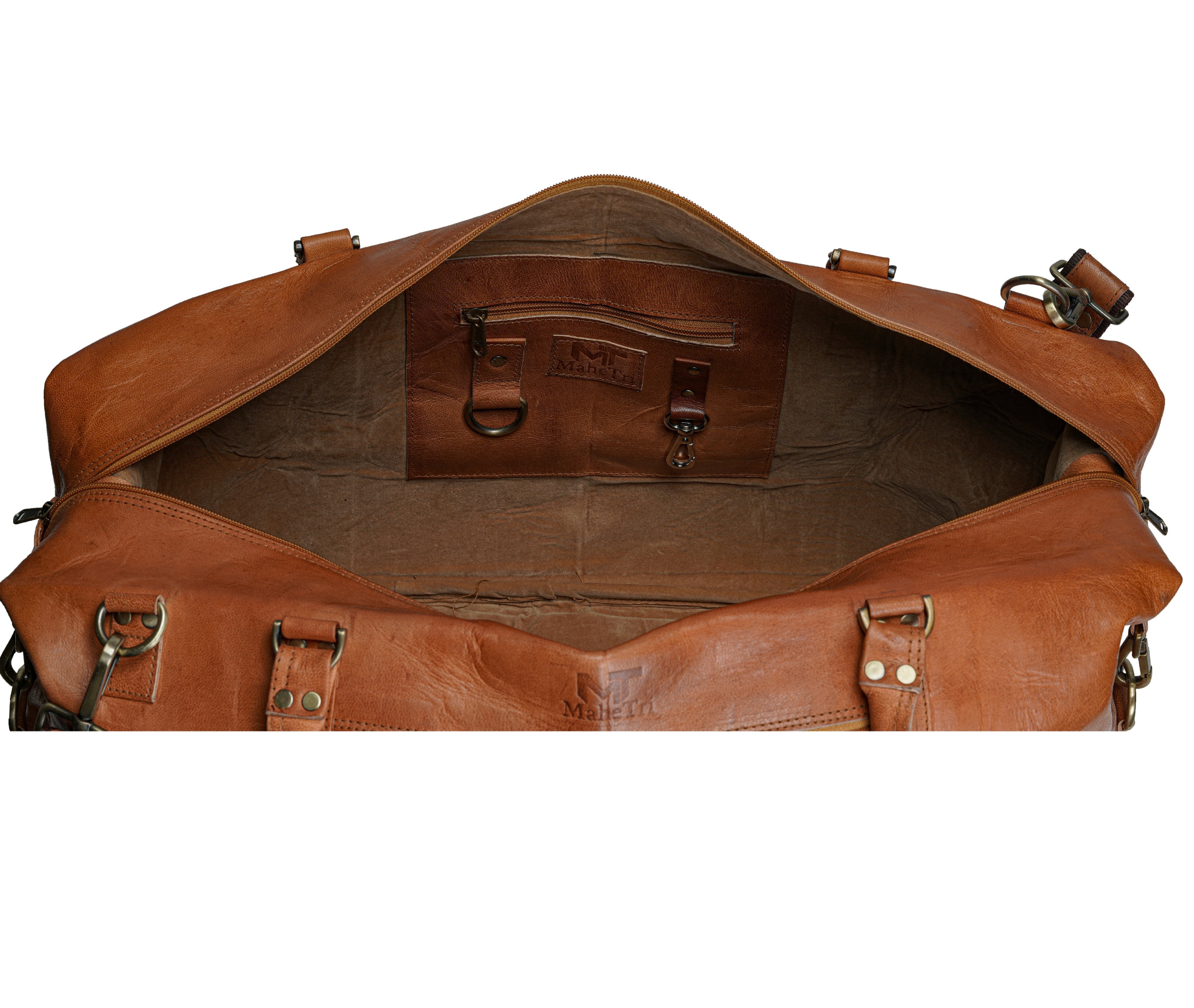 Leather Weekender Duffle Travel Bag