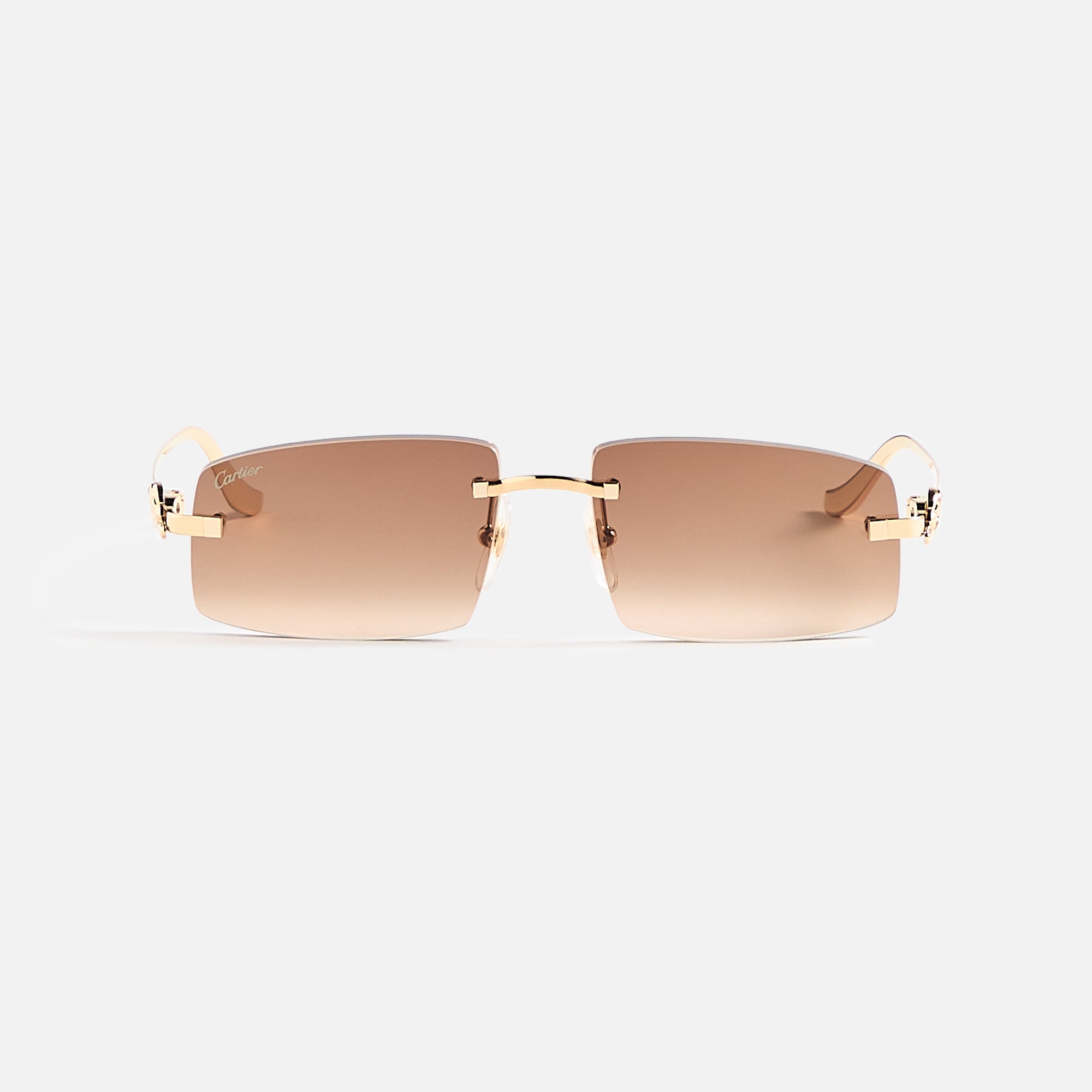 Cartier Rectangular Frames - Gold Brown