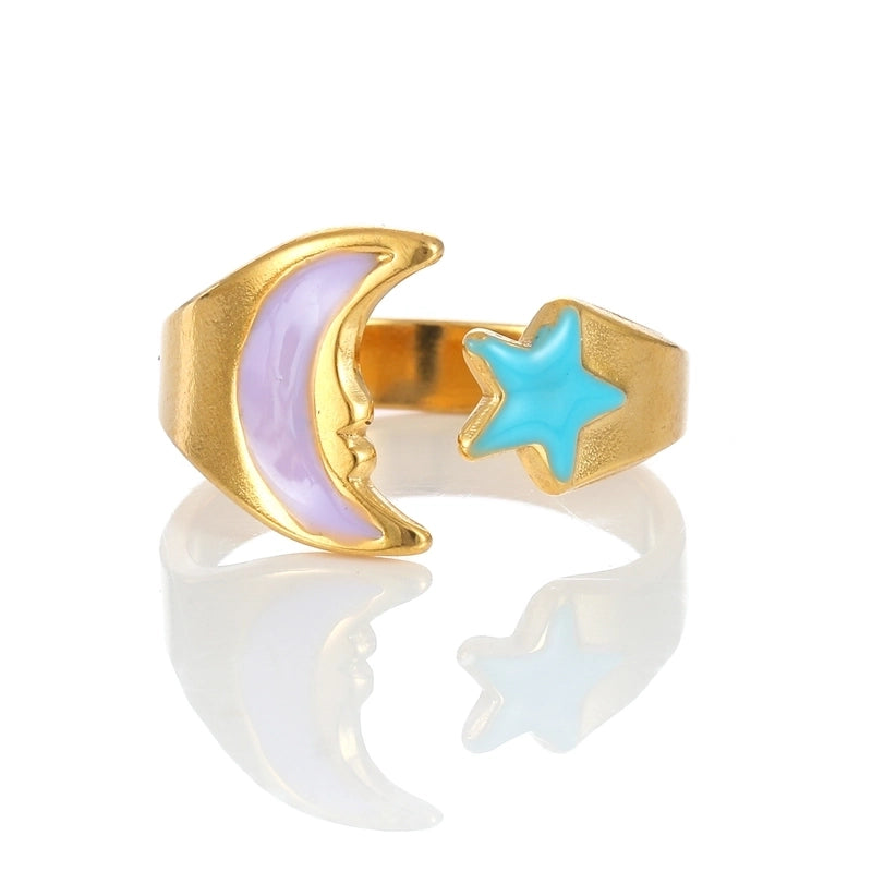 Elegant Minimalist Geometric 304 Stainless Steel Enamel Stainless Steel Rings