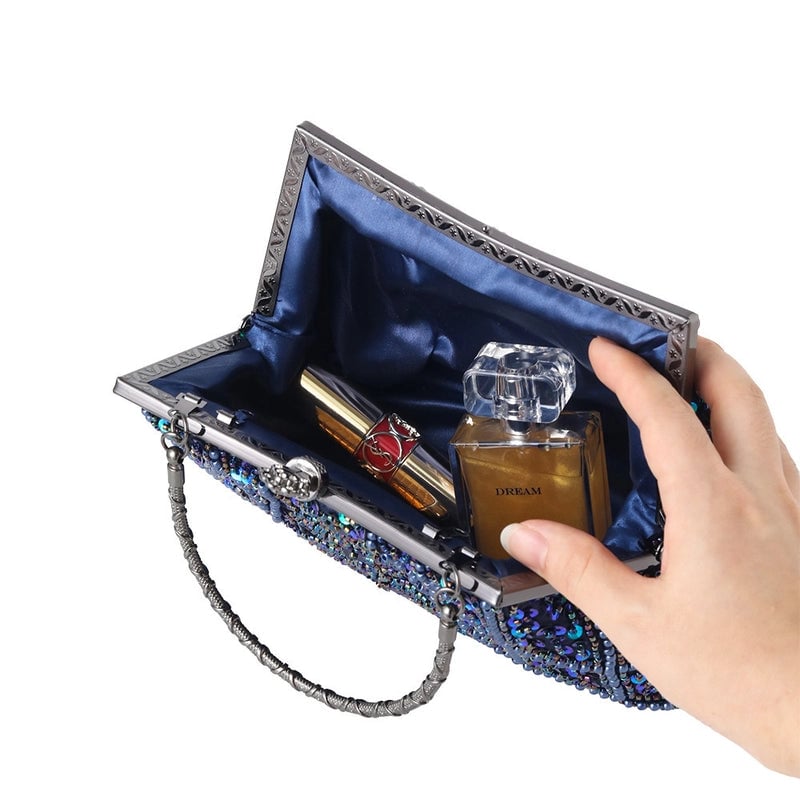 Beige Polyester Geometric Square Evening Bags