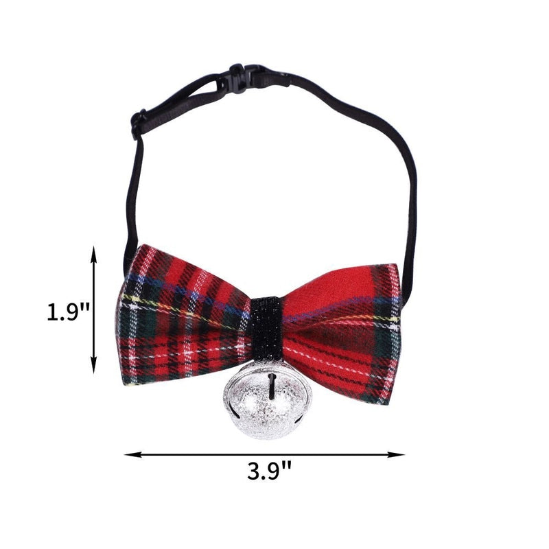 Pet Christmas Party Dress Up Dog Christmas Triangle Scarf Cat Bell Collar Tie Hat