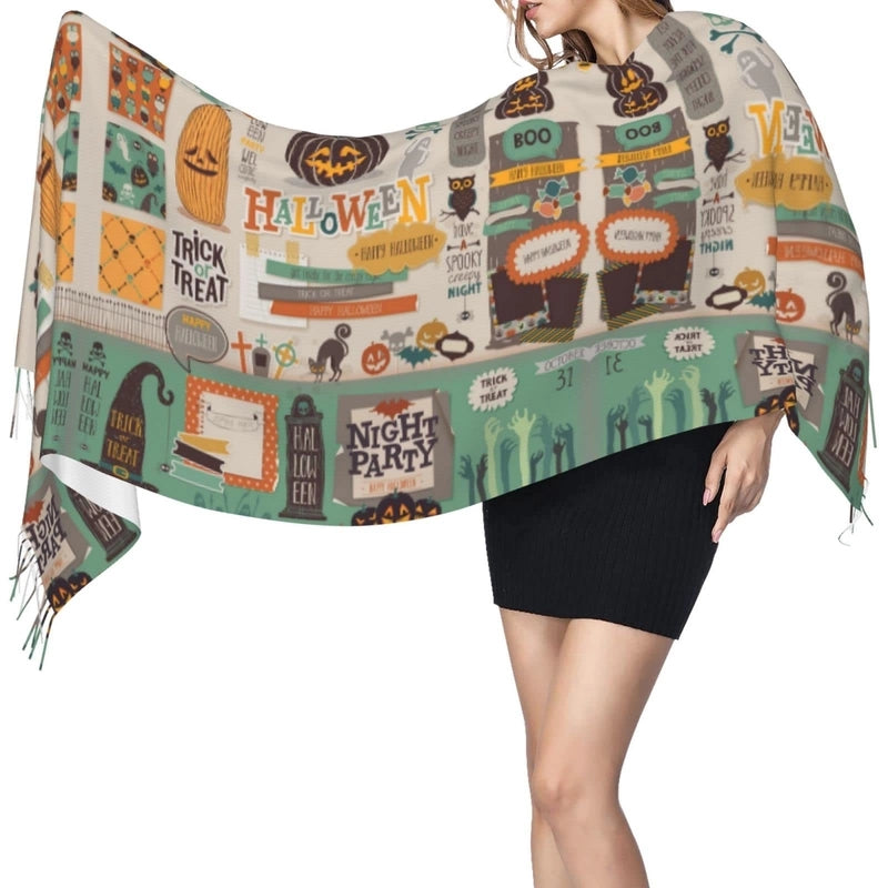 Women's IG Style Animal Letter Elk Imitation Cashmere Scarf