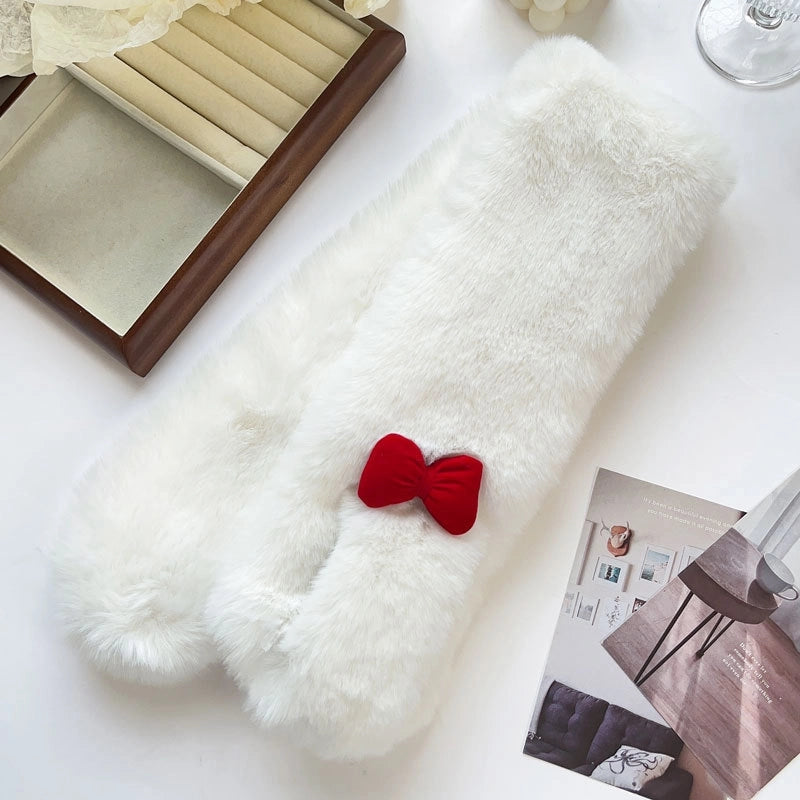 Women's IG Style Bow Knot Plush Scarf