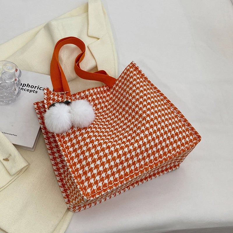Women's Large Canvas  Vintage Style Square Open Shoulder Bag Tote Bag