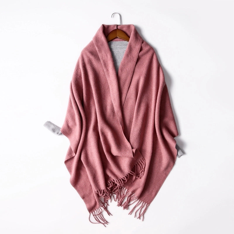 Women's Fashion Solid Color Artificial Wool Polyester Winter Scarves