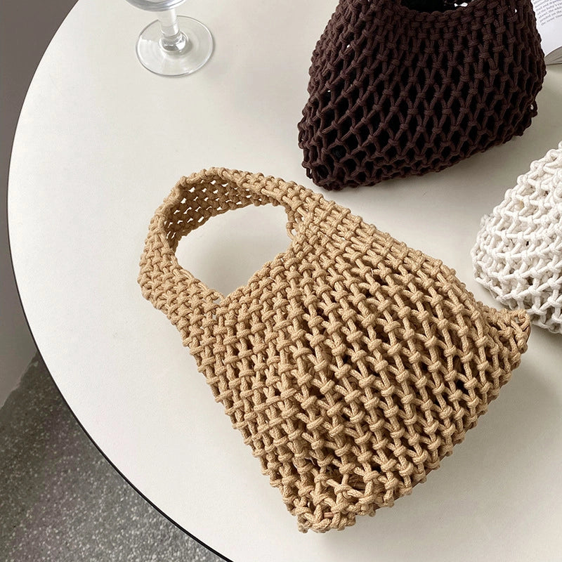 Women's Medium All Seasons Cotton Rope Streetwear Handbag Straw Bag