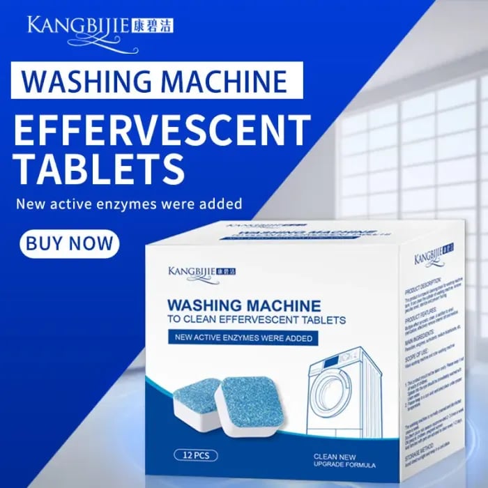 🍃Washing Machine Cleaner Descaler 12 Pack - Deep Cleaning Tablets🔥