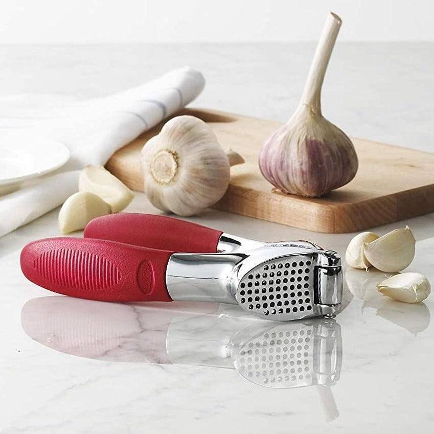 Garlic Press with Handle - Red