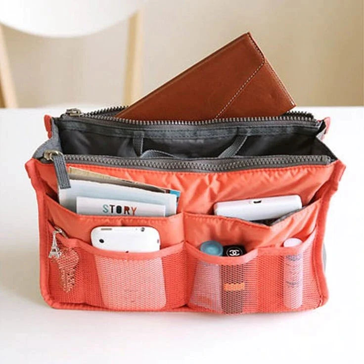 HANDHELD DOUBLE ZIPPER COSMETIC BAG