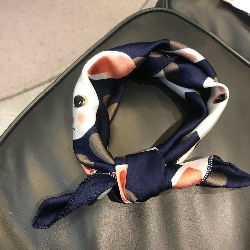Women's Minimalist Color Block Polyester Silk Scarf
