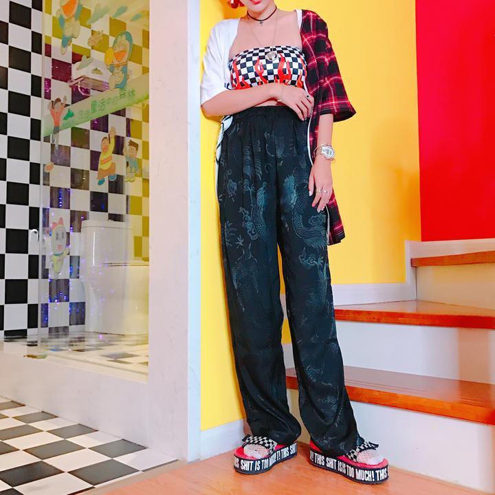 Dragon Phoenix Embroidered Trousers