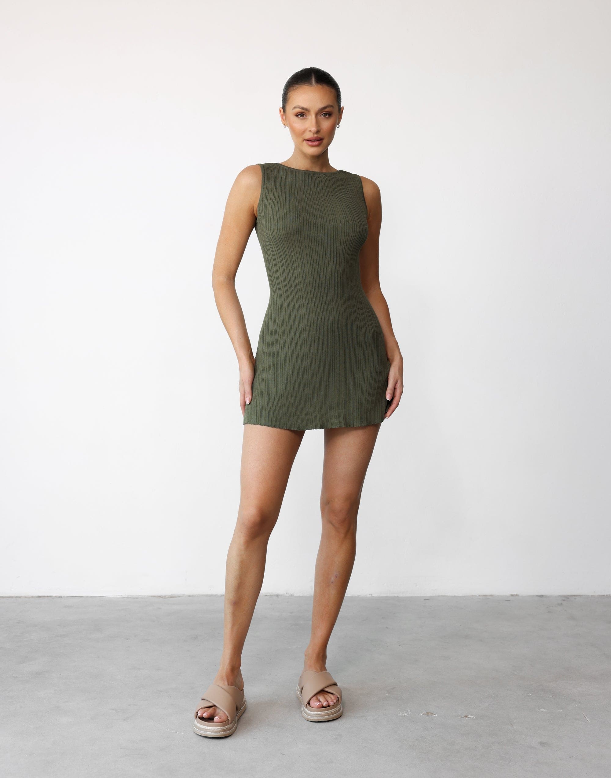 Aylah Mini Dress (Khaki)