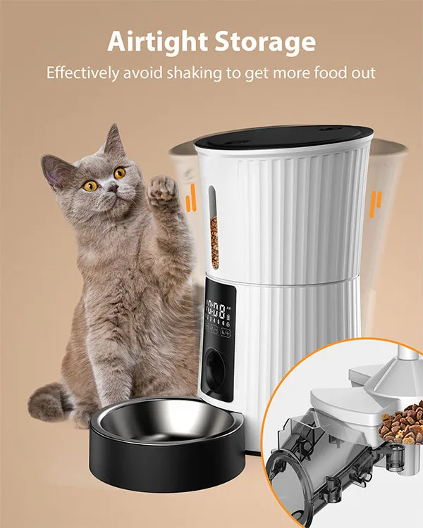 Automatic pet feeder cat feeder pet dry food dispenser triple preservation with stainless steel bowl dog feeder