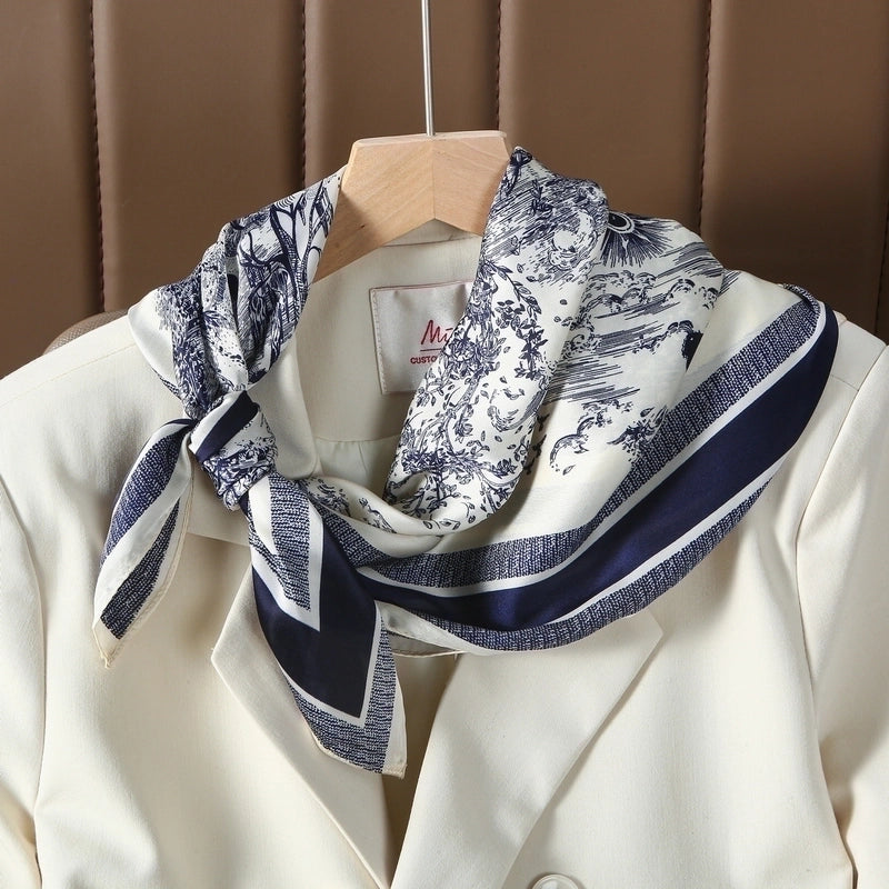 Women's Casual Streetwear Leopard Satin Silk Scarf