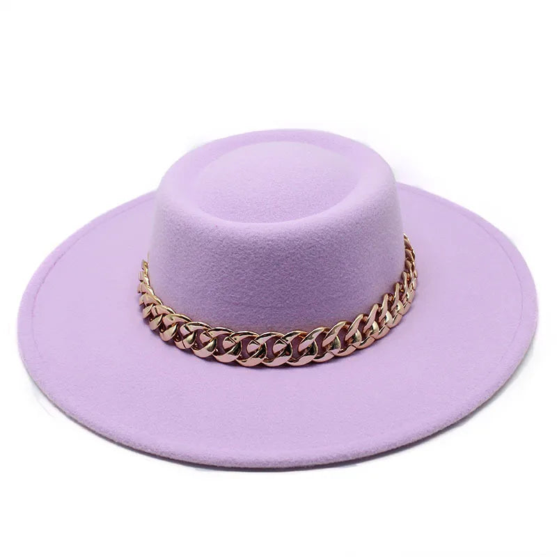 Elegant Round Concave Flat Top Woolen 8.5cm Top Hat Men And Women Fashion Flat Top Woolen Top Hat