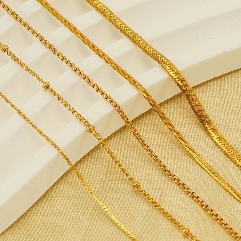 Stainless Steel 18K Gold Plated Basic Plating Geometric Titanium Steel Necklace