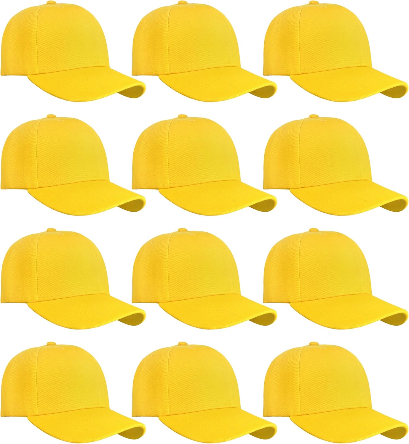 Falari Wholesale Bulk Lot 12-Pack Baseball Cap Adjustable Size Plain Blank Solid Color