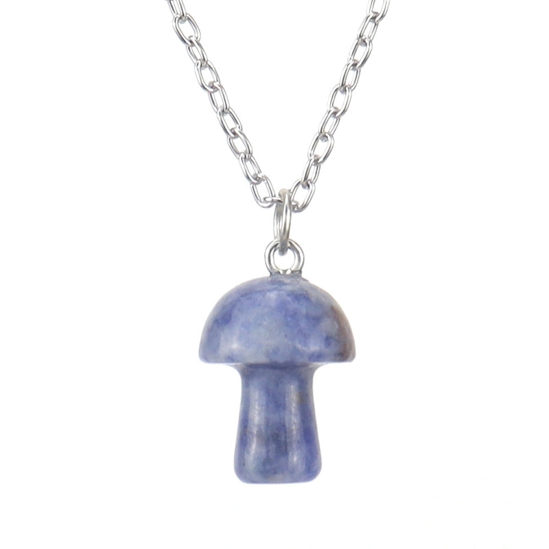 Minimalist Mushroom Crystal Handmade Pendant Necklace 1 Piece