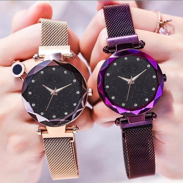 Imported bundle of 3 ladies luxury starry sky magnet wrist watches Rs 999