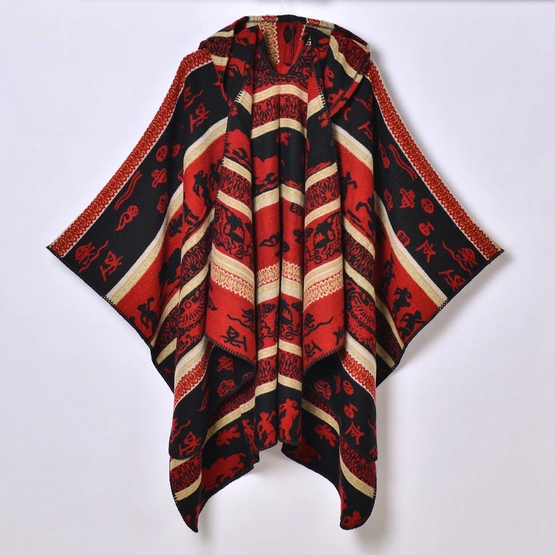 Women's Retro Ethnic Style Geometric Polyester Acrylic Shawl