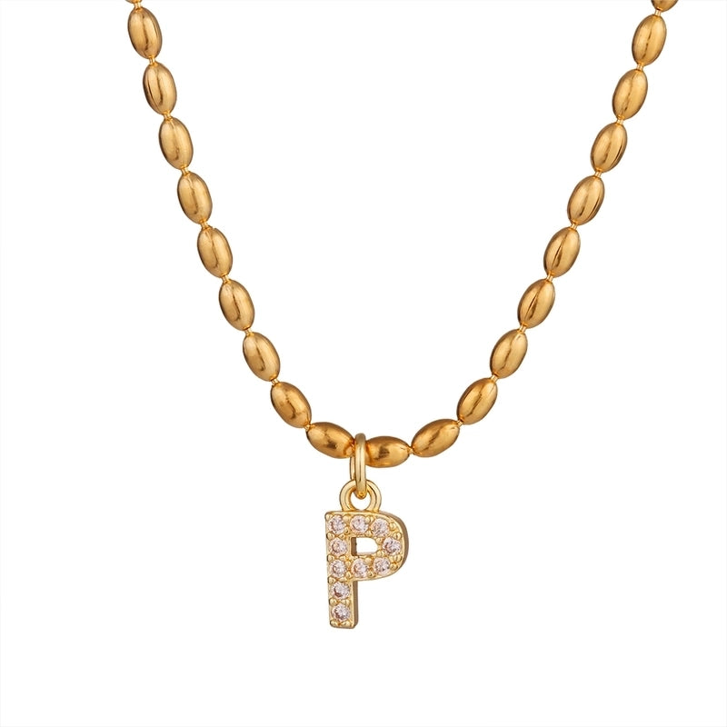 Shiny Letter Letter 304 Stainless Steel Necklace
