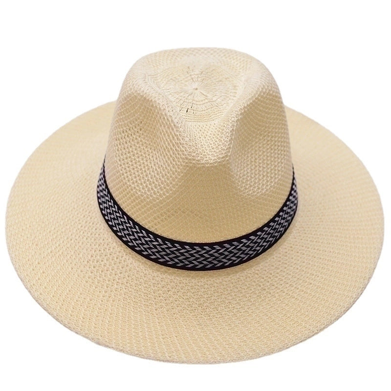 Unisex Minimalist Stripe Wide Eaves Sun Hat